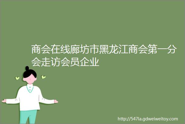 商会在线廊坊市黑龙江商会第一分会走访会员企业